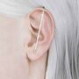 White Topaz Sterling Silver Minimalist Pin Ear Cuff, thumbnail 3 of 6