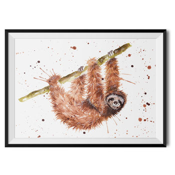 Splatter Sloth Watercolour Fine Art Giclee Print, 2 of 3