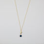 Gold Plated Hammered Disc And Sapphire Pendant Necklace, thumbnail 1 of 2