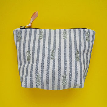 Embroidered Pineapple Cotton Make Up Bag, 6 of 8