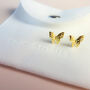 Sterling Silver Simple Butterfly Stud Earrings, thumbnail 6 of 7