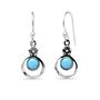 Sterling Silver Flower Blue Fire Opal Earrings, thumbnail 3 of 5