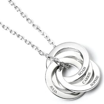 Gold Plated Silver Personalised Four Ring Necklace, 5 of 8