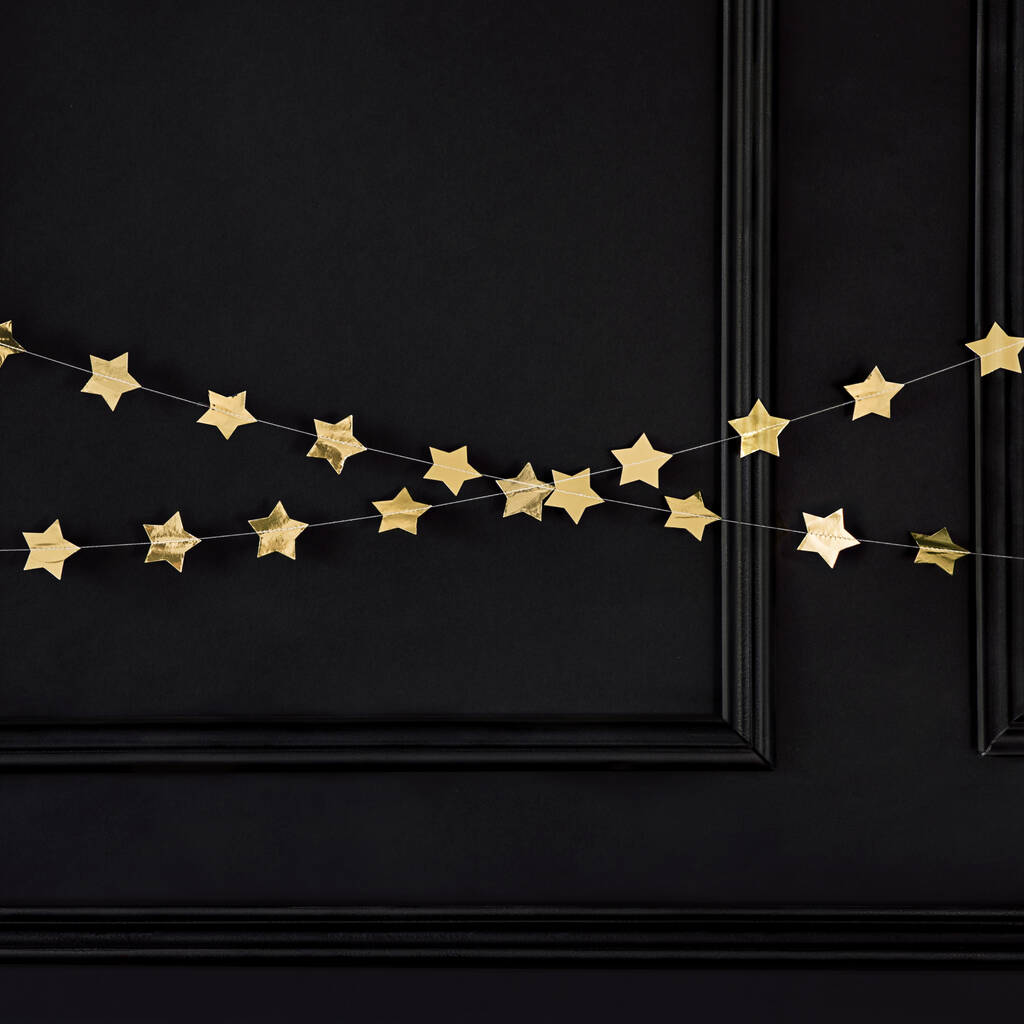 Extra Long Gold Star Party Garland, 1 of 7