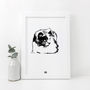 Personalised Cat Portrait Drawing Unframed, thumbnail 2 of 5
