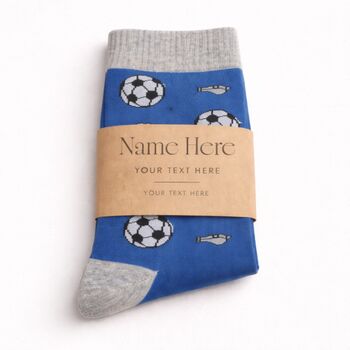 Football Coach Gift Bamboo Socks With Personalised Label Sleeve, 3 of 4