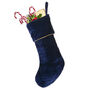 Personalised Moonlight Blue Velvet Christmas Stocking, thumbnail 3 of 5
