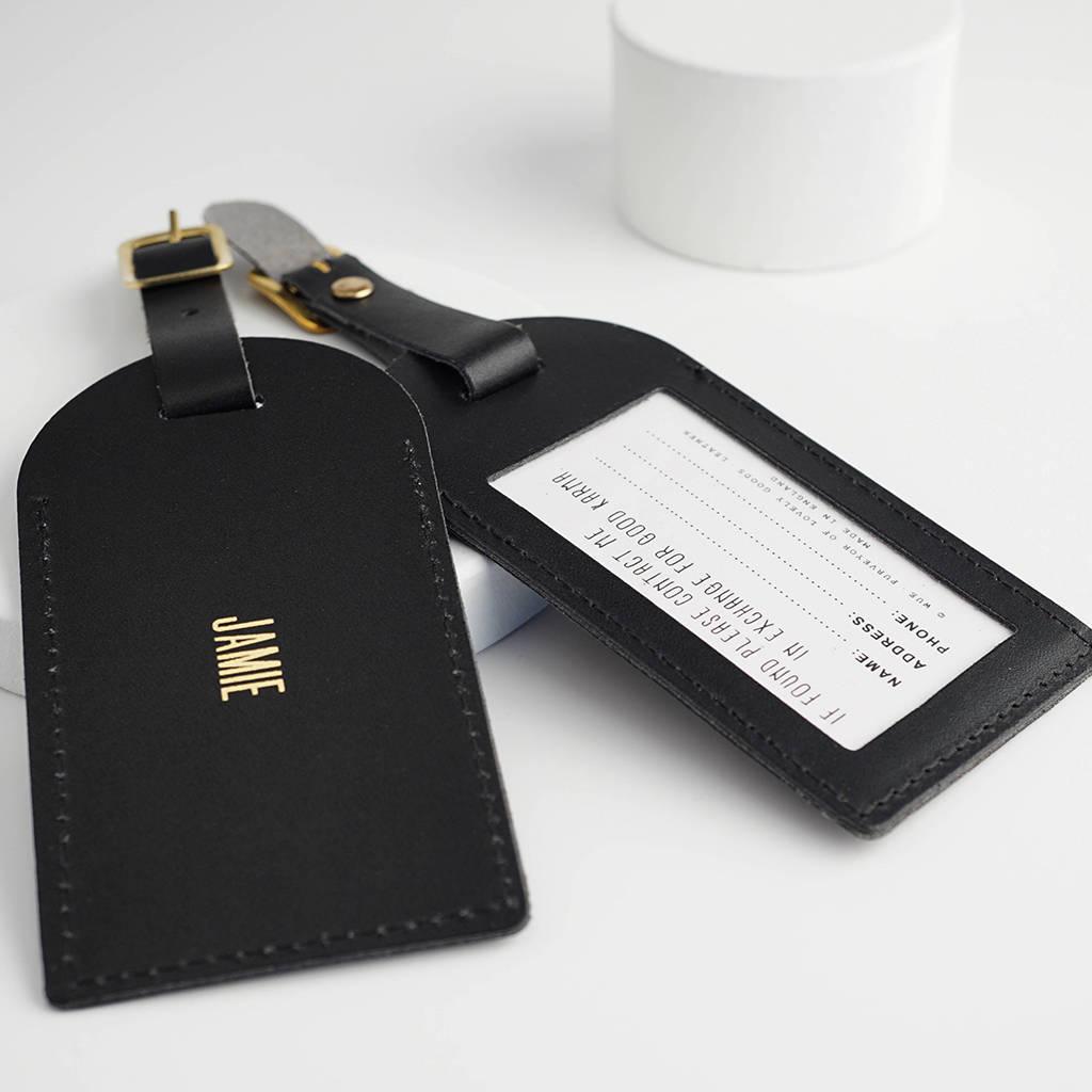 Leather Personalised Luggage Tag, 1 of 5