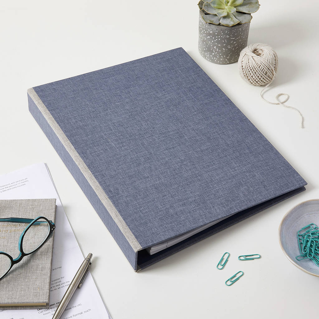 Ring Binder In Linen By Harris & Jones