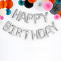 Silver Happy Birthday Balloon Banner, thumbnail 1 of 2