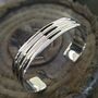 Ladies Three Line Cuff Bangle, thumbnail 5 of 11