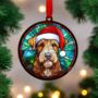 Airedale Terrier In Santa Hat Suncatcher Decoration, thumbnail 2 of 6