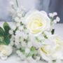 White Rose And Gypsophelia Artificial Bouquet, thumbnail 3 of 3
