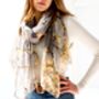 Personalised Faded Blue Bird Print Scarf, thumbnail 3 of 5