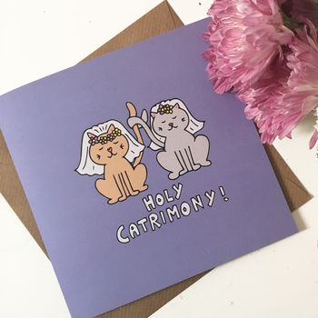 Cat Bride And Bride Wedding Card, 2 of 4