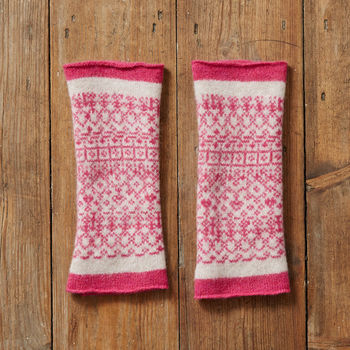 Ladies Pink Scarf And Mitten Gift Set, 4 of 5