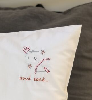 To The Moon.. And Back Embroidered Pillowcases, 2 of 7