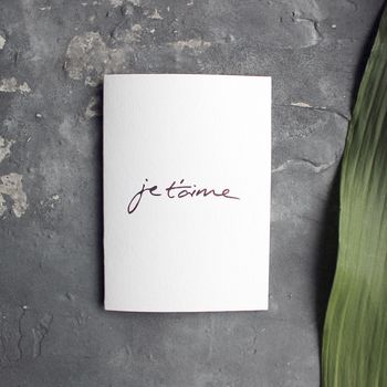 'Je T'aime' Rose Gold Foil Love Valentines Card, 3 of 4