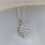 Sterling Silver Monstera Pendant, thumbnail 1 of 3