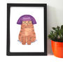 Cat In Purple Wig Giclee Print, thumbnail 2 of 2