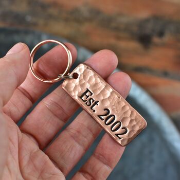 22nd Anniversary Solid Copper Key Ring Gift, 2 of 12