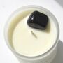 Safe And Protected Black Tourmaline Crystal Candle For Protection, thumbnail 5 of 6