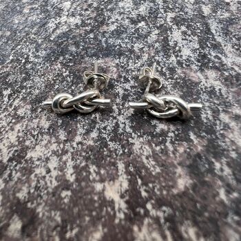 Small Knot Sterling Silver Stud Earrings, 4 of 5