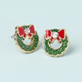 Deck The Halls Gold Plated Christmas Earring Set, thumbnail 3 of 7