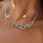 Organic Blue And White Fire Opal Statement Necklace, thumbnail 3 of 9