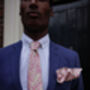 Mens Soft Pink Floral Print Slim Tie, thumbnail 6 of 12