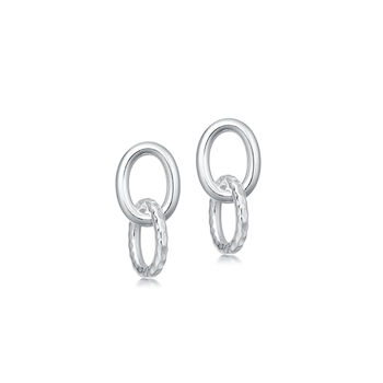 Sterling Silver Double Chain Link Earrings, 3 of 4