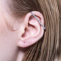 Black Oxidised Silver White Topaz Ear Cuff Earrings, thumbnail 3 of 5