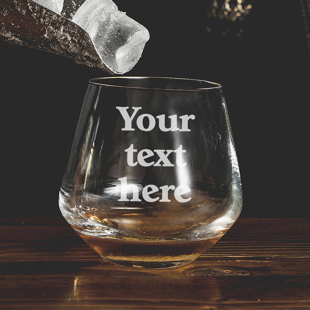 Personalised Any Text Stemless Glass By Love Lumi Ltd