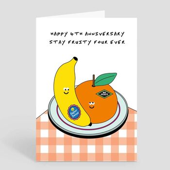 Happy 4th Fourth Fruit Anniversary Card Husband Wife, 2 of 2