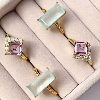 Gold Vermeil Amethyst And Blue Topaz Ring, 3 of 7