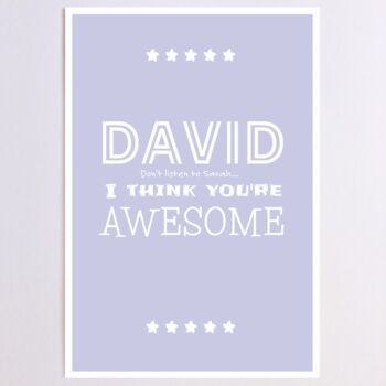 Personalised Awesome Birthday Card, 4 of 8