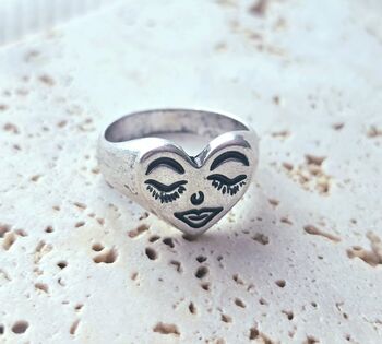 Serene Heart Face Ring, 2 of 3