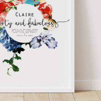 Personalised 40th/ 50th And Fabulous Birthday Print, 5 of 8