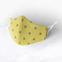 Bee Print In Yellow Washable Antimicrobial Face Mask, thumbnail 1 of 2