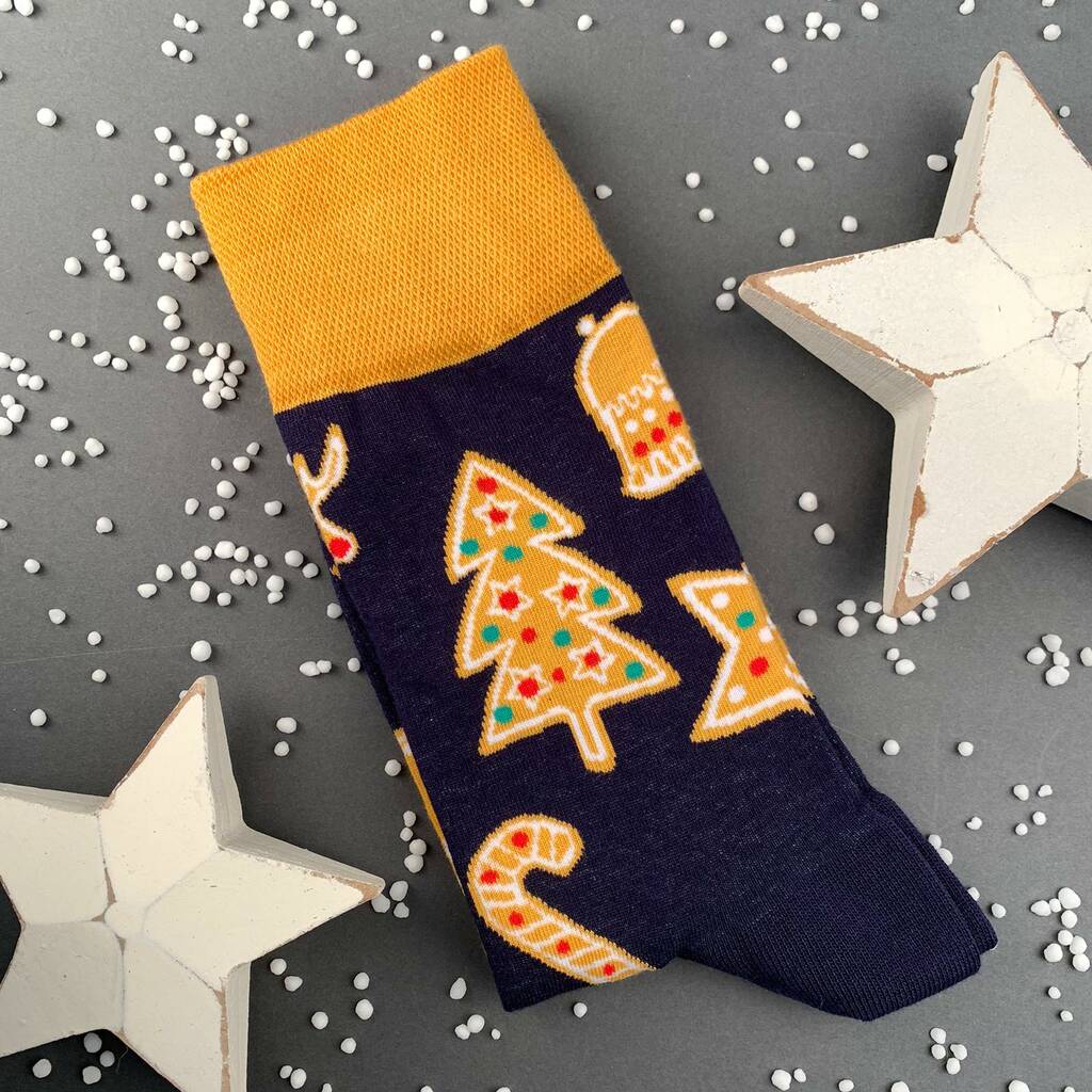 Festive Christmas Tree Socks In Mustard By Nest  notonthehighstreet.com