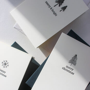 Pack Of Eight Letterpress Christmas Cards, 7 of 10