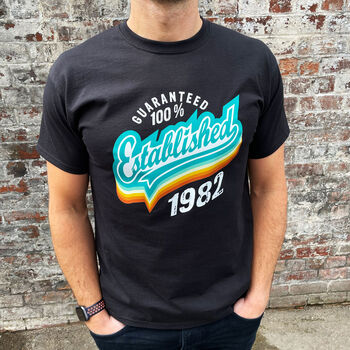 'Established 1982/83' 40th Birthday Gift T Shirt, 2 of 9