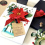 Luxury Special Poinsettia Christmas Flower Card Scented, thumbnail 8 of 9