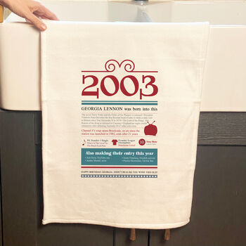 Personalised 21st Birthday Gift Microfibre Tea Towel, 7 of 9