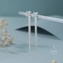 Starburst Dangle Drop Stud Earrings In Sterling Silver, thumbnail 2 of 11
