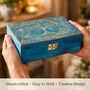 Blue Tree Of Life Engraved Wooden Keepsake Box, thumbnail 11 of 12