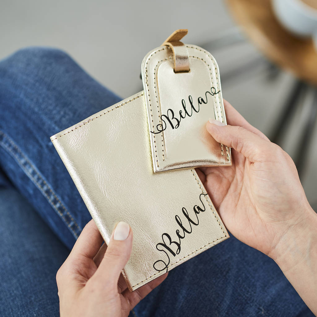 Personalised Passport Cover And Luggage Tag With Name By Vida Vida