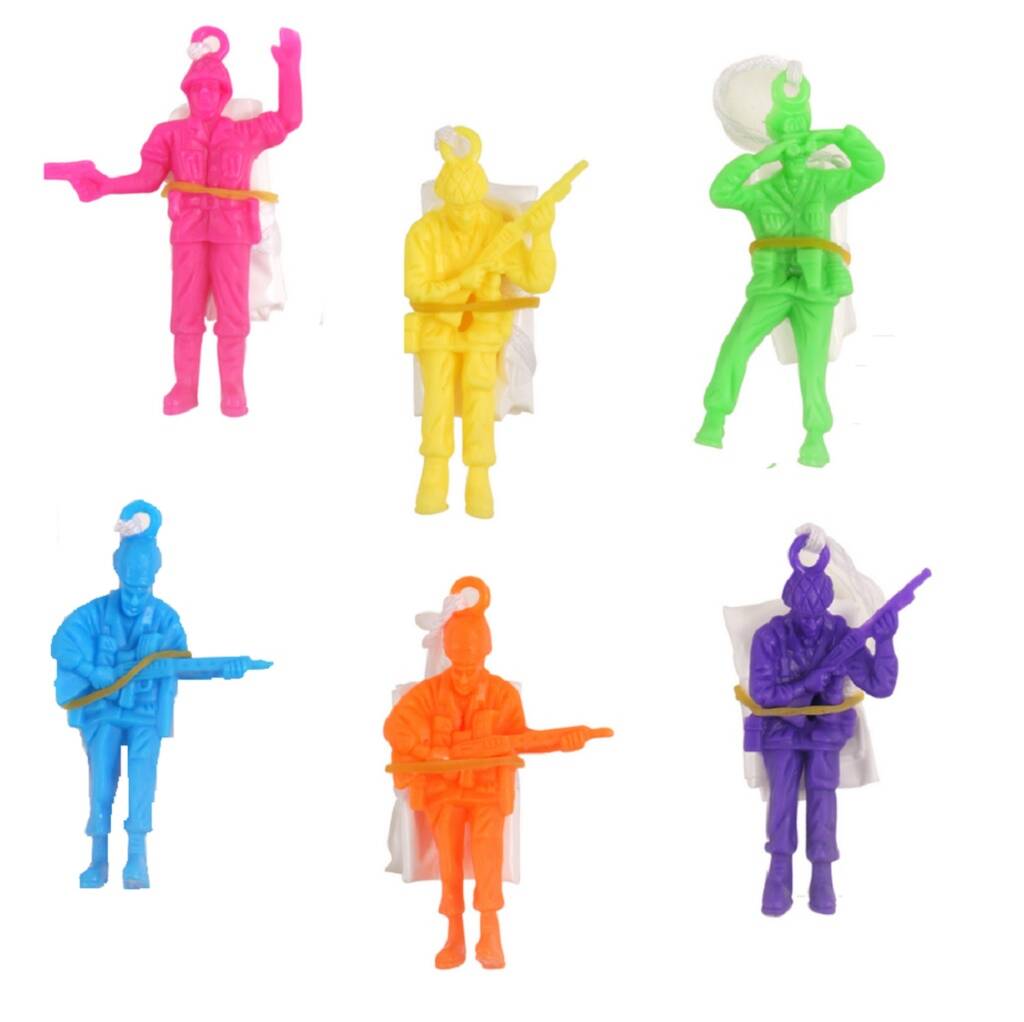 Image of Set Of Three Parachute Toy Soldiers