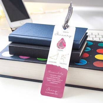 Personalised Birth Month Gemstone Bookmark, 2 of 12