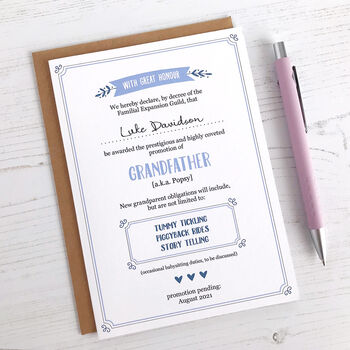 Grandparent Promotion, Baby Announcement Card, 2 of 6